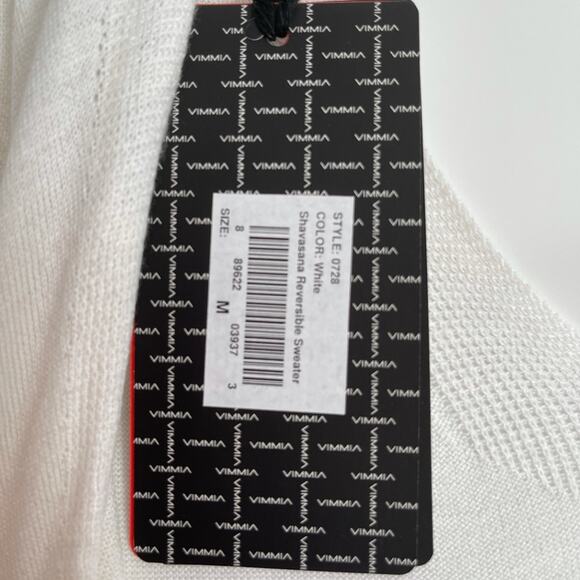 Revolve Vimmia White Shavasana Reversible Twist V-neck Open Back Sweater NWT - Picture 5 of 7
